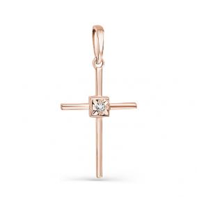 Золотая подвеска Мастер Бриллиант 01M8-376 с бриллиантом 01M8-376 фото