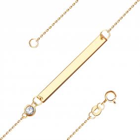 Золотой браслет ТД Эстет 01Б112581 с фианитом 01Б112581 фото