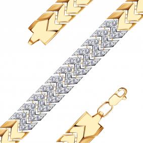 Золотой браслет ТД Эстет 01Б113547Р с фианитом 01Б113547Р фото