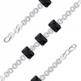 Браслет из белого золота ТД Эстет 01Б422149-1 с фианитом и агатом 01Б422149-1 фото