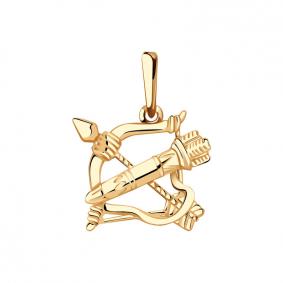 Золотая подвеска Знак зодиака Стрелец ТД Эстет 01Д0110912 01Д0110912 фото