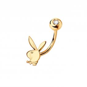 Золотой пирсинг в пупок ТД Эстет с фианитом 01И110036 01И110036 фото