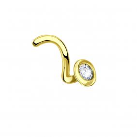 Пирсинг в нос из лимонного золота ТД Эстет с фианитом 01И130088 01И130088 фото