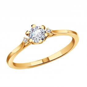 Золотое кольцо ТД Эстет 01К1112010 с фианитом 01К1112010 фото