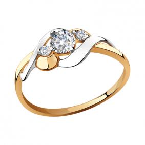 Золотое кольцо ТД Эстет 01К1112308Р с фианитом 01К1112308Р фото