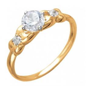 Золотое кольцо ТД Эстет 01К1112327Р с фианитом 01К1112327Р фото