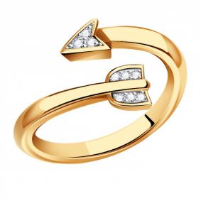 Золотое кольцо ТД Эстет 01К1114064Р с фианитом 01К1114064Р фото