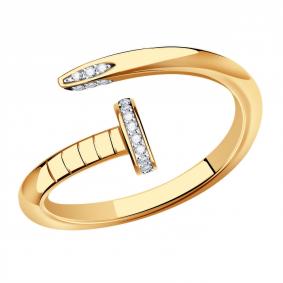 Золотое кольцо ТД Эстет 01К1114116Р с фианитом 01К1114116Р фото