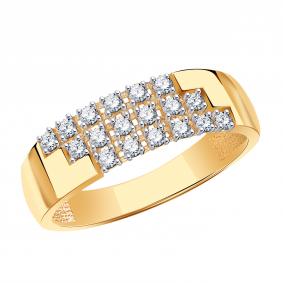 Золотое кольцо ТД Эстет 01К1114585Р с фианитом 01К1114585Р фото