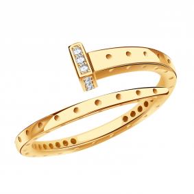Золотое кольцо ТД Эстет 01К1114865 с фианитом 01К1114865 фото