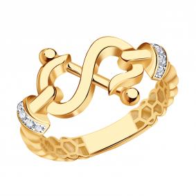 Золотое кольцо ТД Эстет 01К1115614 с фианитом 01К1115614 фото