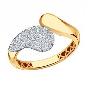 Золотое кольцо ТД Эстет 01К1115644Р с фианитом 01К1115644Р фото