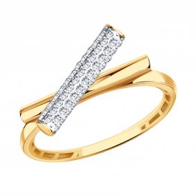 Золотое кольцо ТД Эстет 01К1115652Р с фианитом 01К1115652Р фото