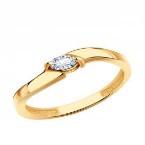 Золотое кольцо ТД Эстет 01К1115670 с фианитом 01К1115670 фото