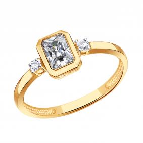 Золотое кольцо ТД Эстет 01К1115772Р с фианитом 01К1115772Р фото
