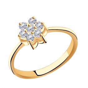 Золотое кольцо ТД Эстет 01К112025 с фианитом 01К112025 фото
