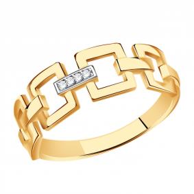 Золотое кольцо ТД Эстет 01К116529 с фианитом 01К116529 фото