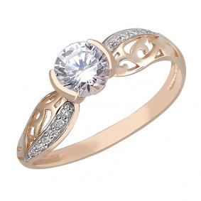 Золотое кольцо ТД Эстет 01К119102 с фианитом 01К119102 фото