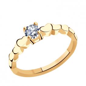 Золотое помолвочное кольцо ТД Эстет с фианитом 01К119304 01К119304 фото