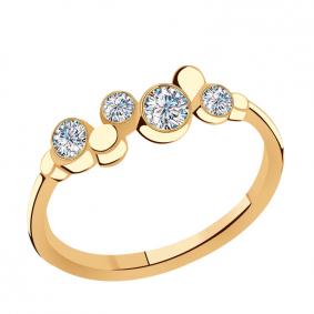 Золотое кольцо ТД Эстет 01К119709 с фианитом 01К119709 фото