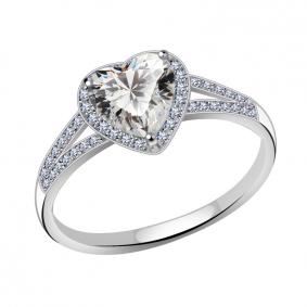 Кольцо из белого золота ТД Эстет 01К1212184 с Swarovski 01К1212184 фото
