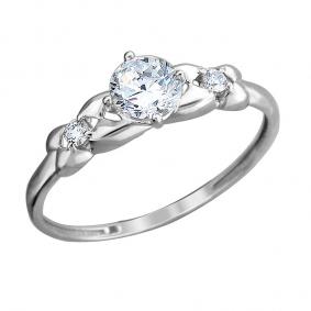 Кольцо из белого золота ТД Эстет 01К1212327 с фианитом 01К1212327 фото