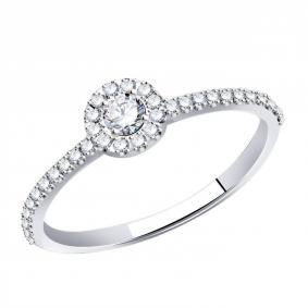 Кольцо из белого золота ТД Эстет 01К1213939 с фианитом 01К1213939 фото