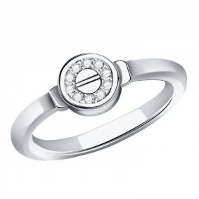 Кольцо из белого золота ТД Эстет 01К1214026 с фианитом 01К1214026 фото