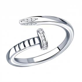 Кольцо из белого золота ТД Эстет 01К1214116 с фианитом 01К1214116 фото