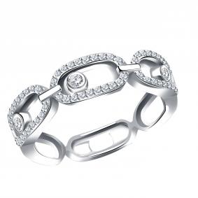 Кольцо из белого золота ТД Эстет с подвижным фианитом 01К1214338 01К1214338 фото