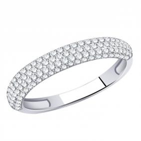 Кольцо из белого золота ТД Эстет 01К125351 с фианитом 01К125351 фото