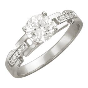 Кольцо из белого золота ТД Эстет 01К126527 с фианитом 01К126527 фото