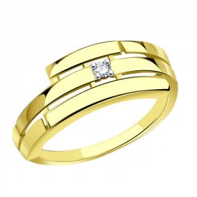 Кольцо из лимонного золота ТД Эстет 01К1312939 с фианитом 01К1312939 фото