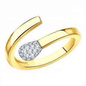 Кольцо из лимонного золота ТД Эстет 01К1313179 с фианитом 01К1313179 фото