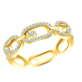 Зольцо из лимонного золота ТД Эстет с подвижным фианитом 01К1314338 01К1314338 фото