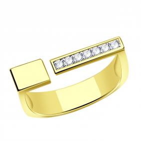 Кольцо из лимонного золота ТД Эстет 01К1314368Р с фианитом 01К1314368Р фото