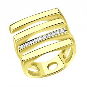 Кольцо из лимонного золота ТД Эстет 01К1314376Р с фианитом 01К1314376Р фото