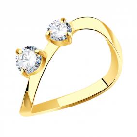 Кольцо из лимонного золота ТД Эстет 01К1314402 с фианитом 01К1314402 фото