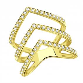 Кольцо из лимонного золота ТД Эстет 01К1314438 с фианитом 01К1314438 фото