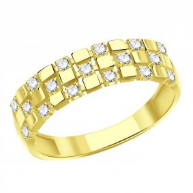 Кольцо из лимонного золота ТД Эстет 01К1314583 с фианитом 01К1314583 фото