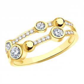 Кольцо из лимонного золота ТД Эстет 01К1314635 с фианитом 01К1314635 фото