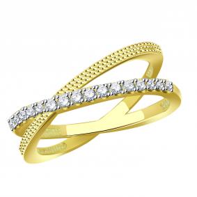 Кольцо из лимонного золота ТД Эстет 01К1315389Р с фианитом 01К1315389Р фото