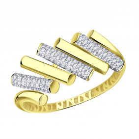 Кольцо из лимонного золота ТД Эстет 01К1315655Р с фианитом 01К1315655Р фото