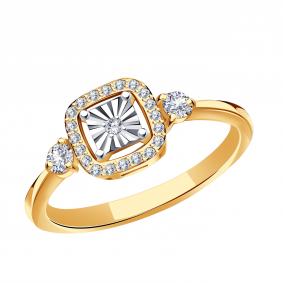Золотое кольцо ТД Эстет 01К1614535 с фианитом 01К1614535 фото