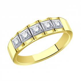 Кольцо из лимонного золота ТД Эстет 01К162041Ж с фианитом 01К162041Ж фото