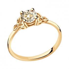 Золотое кольцо ТД Эстет 01К2110884-2 с Swarovski 01К2110884-2 фото