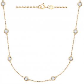 Золотое колье ТД Эстет 01Л111057 с фианитом 01Л111057 фото