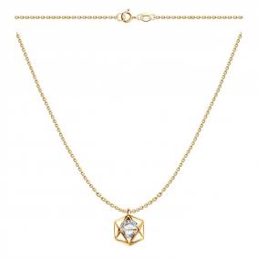 Золотое колье ТД Эстет 01Л112027 с фианитом 01Л112027 фото