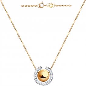 Золотое колье ТД Эстет 01Л112082Р с фианитом 01Л112082Р фото