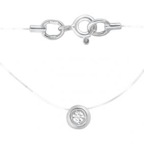 Колье из белого золота ТД Эстет 01Л121582 с фианитом 01Л121582 фото